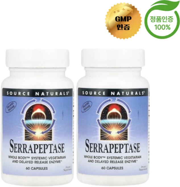 1+1 소스 내추럴스 세라펩타아제 120 000 SPU 캡슐 60정, 2개 - 쿠팡