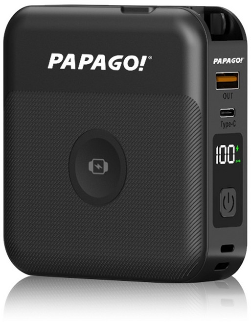 PAPAGO第三代多功能磁吸無線充電行動電源10000mAh(支援蘋果手錶充電), 黑色