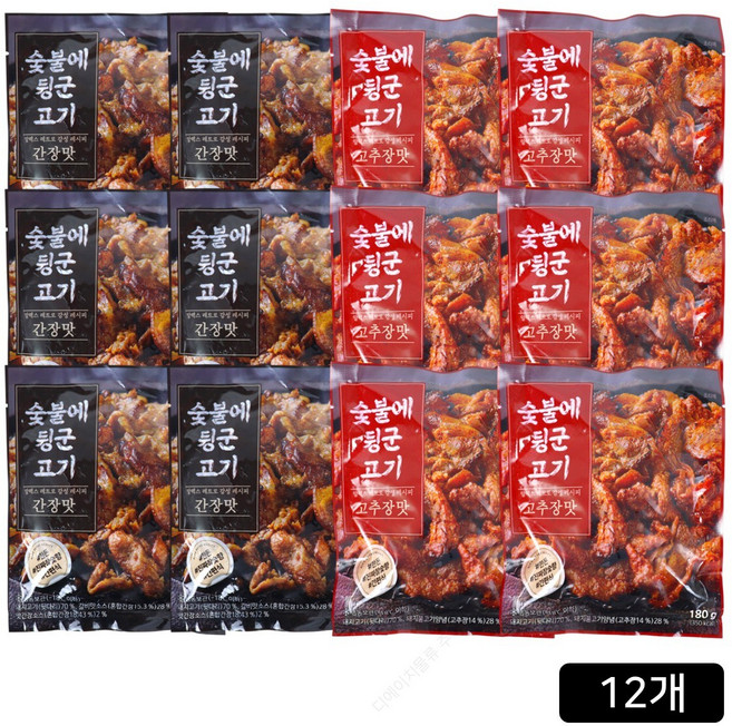 알렉스 숯불에 뒹군 고기 간장맛+고추장맛, 12개, 180g