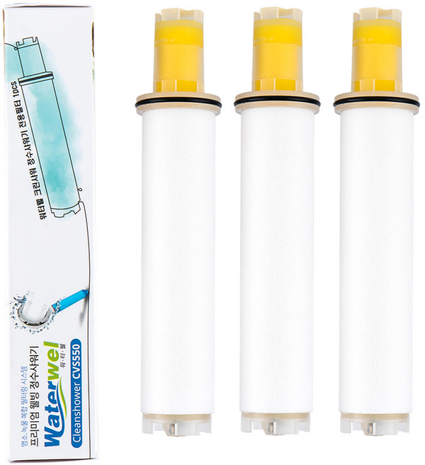 워터웰 빅헤드 샤워기 전용 필터 3개 세트 비타민 정수 샤워기 염소 녹물 제거, 1개