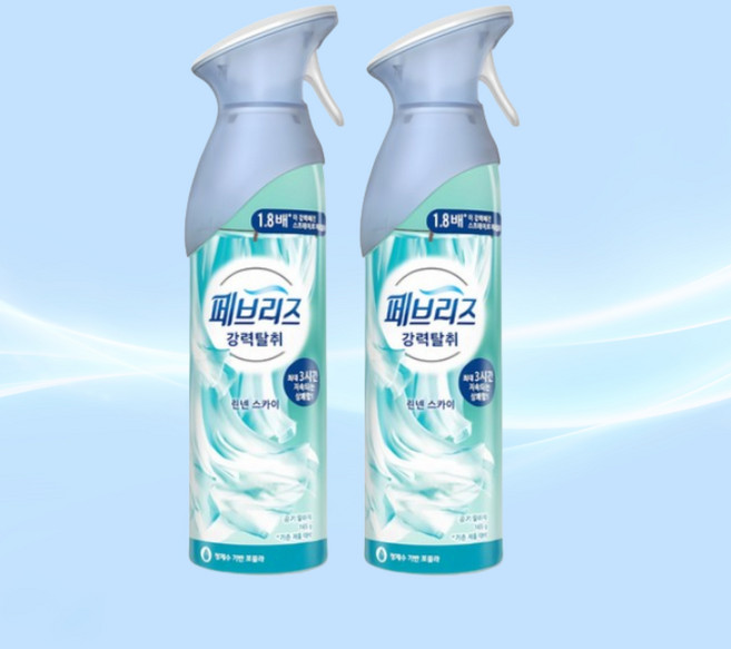 페브리즈 에어 맑은 하늘 바람 실내 탈취제 본품, 165g, 2개