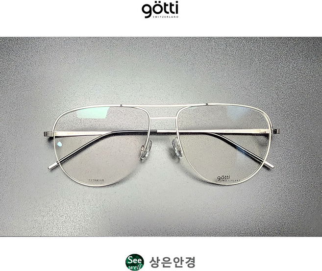 스위스 고띠 GOTTI PARTH (57 사이즈) 보잉 라운드 클래식 반무테 티타늄 안경 2종 택1
