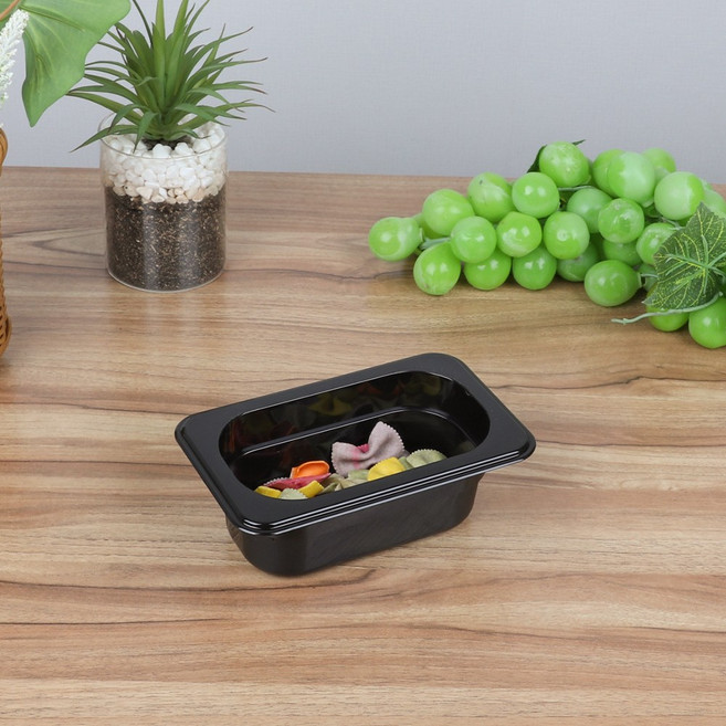 PC 밧드 반찬통 보관용기 플라스틱 밧트 omg 블랙, 2분의1 (32.5x26.5cm), 민자 뚜껑, 민자 뚜껑