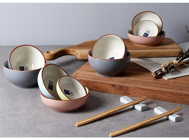 크라운포드 도자기 식기세트 14P 밥공기 국그릇 접시 젓가락 가정용 홈세트 **, 혼합, 1세트