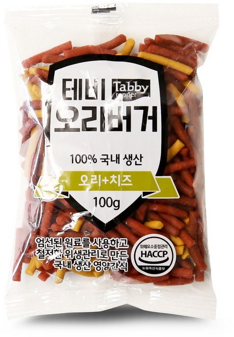 테비토퍼 테비버거 강아지간식, 오리버거, 100g, 1개