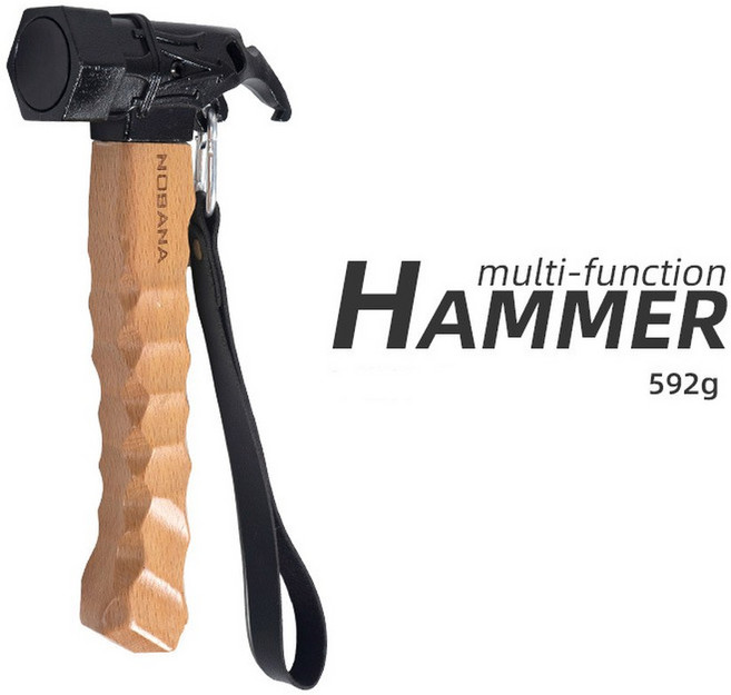 캠핑 해머 스테인레스 스틸 다기능 장비 하이킹 설치 나무 야외 텐트 도구 황동 손잡이, 01 BK