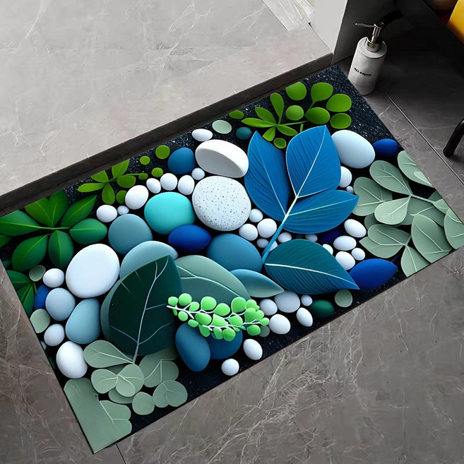 유티즌 조약돌 규조토 발매트 빨아쓰는 소프트 3D착시 흡수 욕실발매트, 1개, 조약돌.하모니