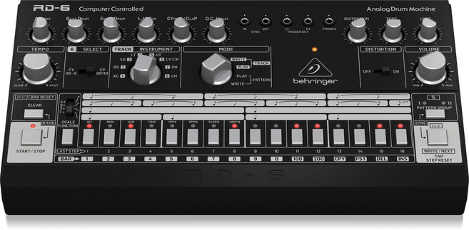 Behringer USBDIN MIDI 16 RD-6-BK 아날로그 드럼 머신 대응 스텝 시퀀서 아날로그