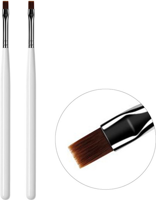 2개세트 네일아트 스퀘어 플랫 브러쉬, 1개, 2개입 스퀘어브러쉬