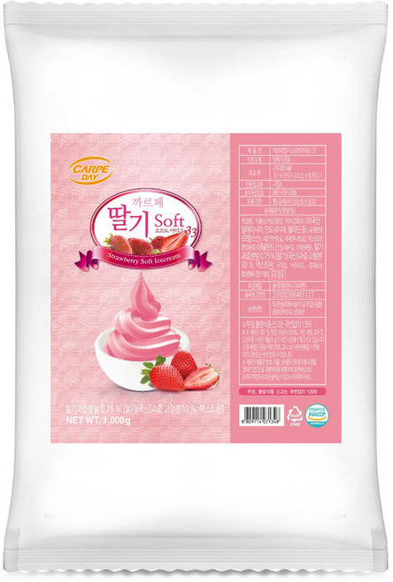 까르페 딸기 소프트 아이스크림 가루 33, 1개, 1kg