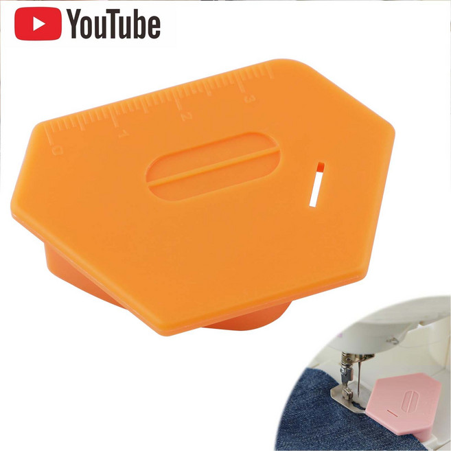 [루이/플라스틱 자석조기] 신형 다각형 초강력 미싱 자석가이드 / 다용도 원단 시접 정리용, 1개, 오렌지
