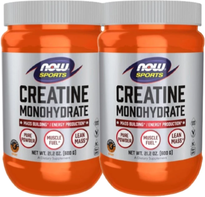 NOW Foods 스포츠 크레아틴 일수화물 600g(21.2oz) 2 SET, 600g - 쿠팡