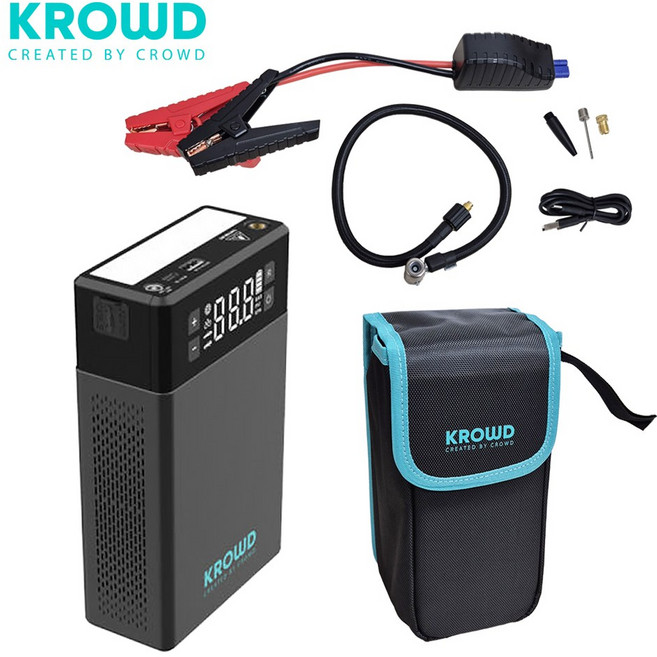 공구왕황부장 크라우드 파워뱅크 점프스타터 타이어공기압 주입기 비상등 에어충전 JS-12A, 1개