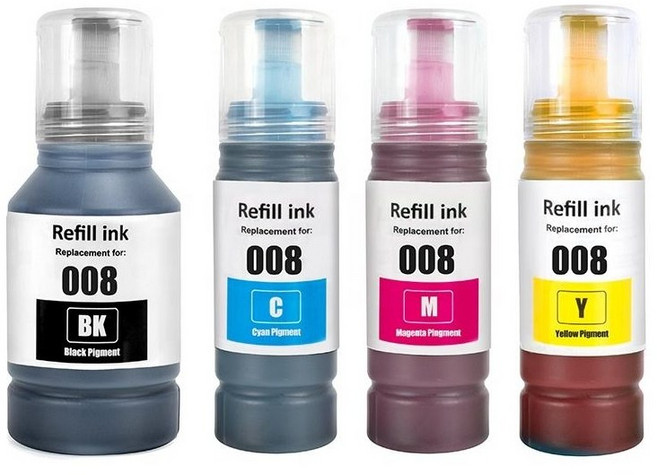 Tactink 008 T06G 適用 EPSON L4690 L15150 L15160 相容填充防水墨水瓶, 黃, 1個