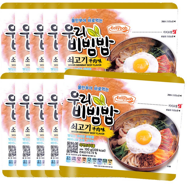 전투식량 초간편 우리비빔밥 소고기맛 10+1개 세트, 100g, 11개