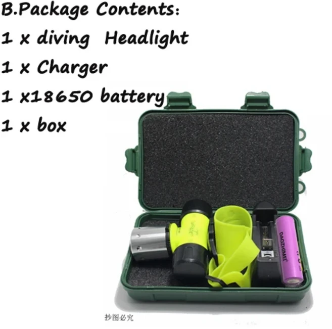 6800 루멘 강력한 T6 LED 3 가지 모드 방수 스쿠버 다이빙 헤드램프 수중 헤드라이트 토치 라이트 18650 배, 01 C, 03 1 pieces, 03 유럽 ​​연합