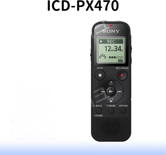 소니 ICD-PX470 내장 USB 보이스 레코더가 있는 스테레오 디지털 레코더 블랙, PX470 블랙, 4GB