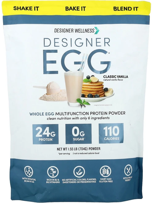 Designer Wellness Designer Egg® Whole Egg Multifunction Protein Powder Classic Vanilla 1.55 l, 703 g, 1개, 704g - 쿠팡