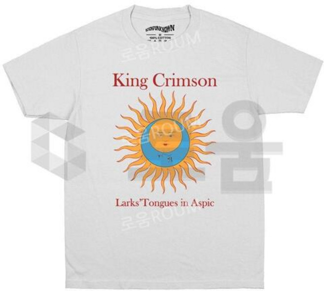 킹 크림슨 King Crimson 베이지 반소매 티셔츠 유니섹스 순면 루즈핏 반팔티
