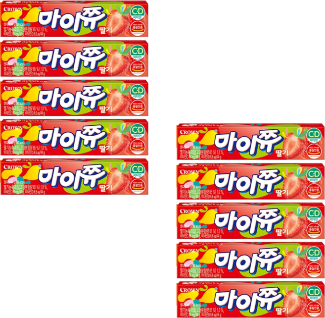크라운 마이쮸 딸기, 44g, 10개