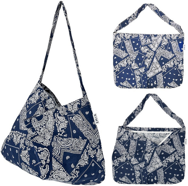 다다] 이미스 EMIS 페이즐리 에코백 네이비