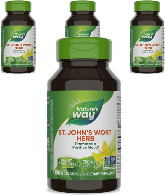 Nature's Way 세인트 존스 워트 허브 캡슐, 100정, 4개 - 쿠팡