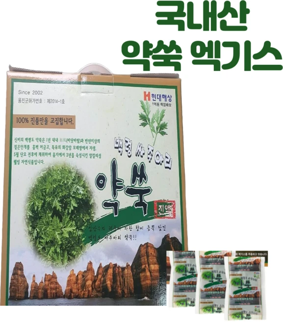 백령도 약쑥즙 싸주아리약쑥 100ml x 60포 자생쑥 생리통 수족냉증 위장문제 개선, 60개 - 쿠팡
