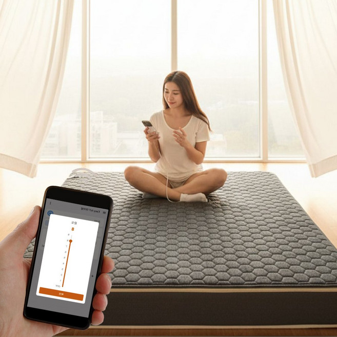(26년형 스마트폰 연동) 한일온열기 IOT 스마트 EMF 전자파없는 워셔블 초극세사 그래핀 카본 탄소매트 전기요 1인용 2인용 킹사이즈 싱글, 온드리미 IOT 슈퍼싱글, 블랙