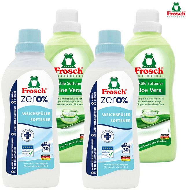 [단일] 독일 프로쉬 섬유유연제 혼합(알로에2개+제로2개), 4개, 750ml