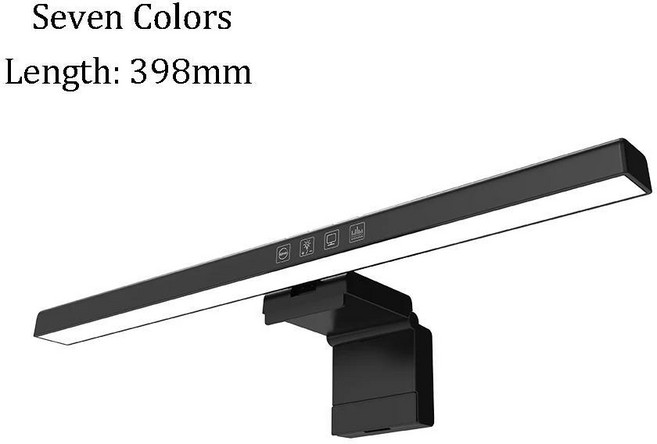 모니터스크린바 HD 곡선 스크린 모니터 라이트 바 E스포츠 게임 전용 RGB 컬러 눈 보호 PC 컴퓨터 모니터LED 모니터스탠드조명 노트북램프 모니터조명스크린바, With seven colors, 2) With seven 색상s