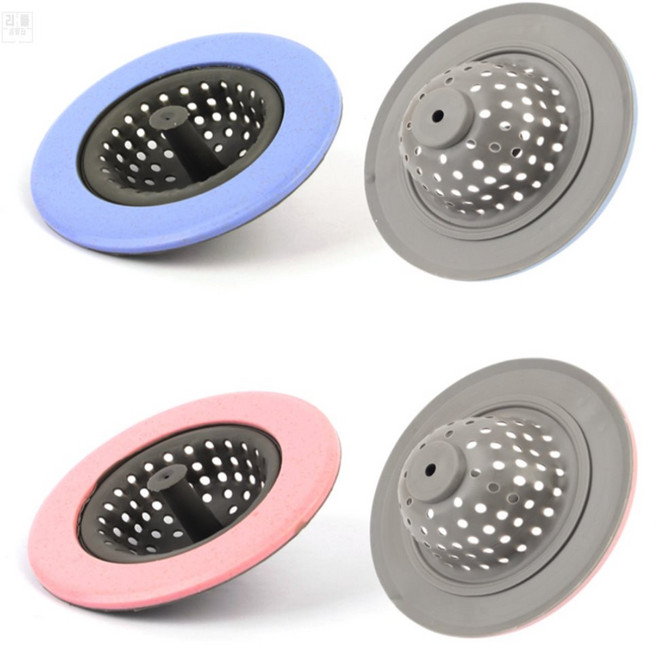 리틀리빙샵 칼라 배수구 거름망 배수구캡, 핑크
