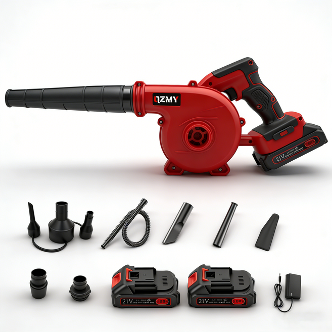 독일 기술 21V 불고빨고 365강력 송풍/흡입 2IN1 고성능 낙엽 무선 충전 미니 송풍기 휴대용, (2배터리), 1세트