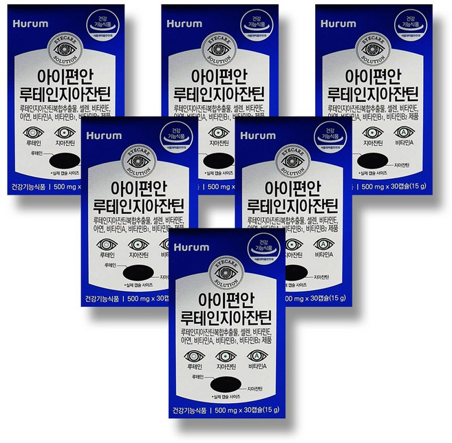 휴럼 아이편안 루테인지아잔틴, 30정, 6개