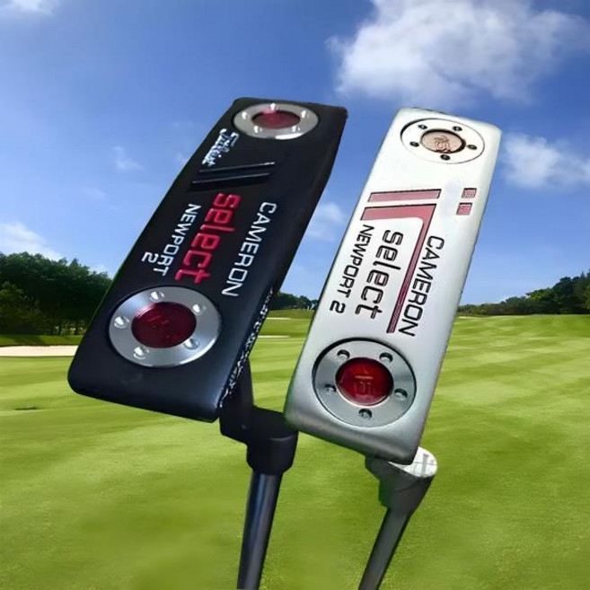 2024 Newprot 2 Squareback CAMERON 스트레이트 골프 퍼터 헤드 커버가 32-35인치 스틸 샤프트, 04 35 Inch, 02 Black