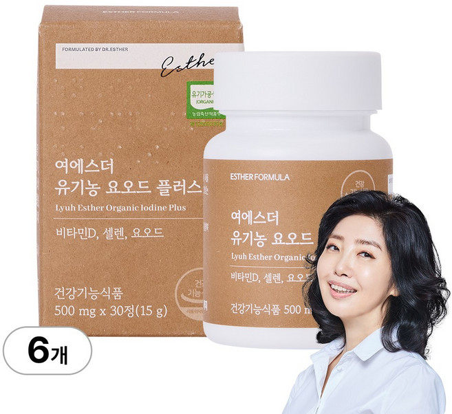 [본사직영] 여에스더 유기농 요오드 플러스 국민영양 프로젝트, 6개, 30정