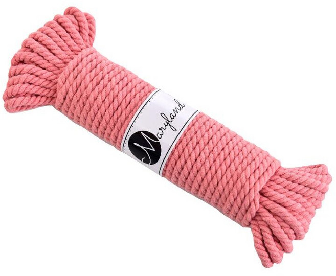 6.0mm 순면 로프 마크라메실 굵은 꼰사 애견 리드줄 재료, 1개, SALMON #18