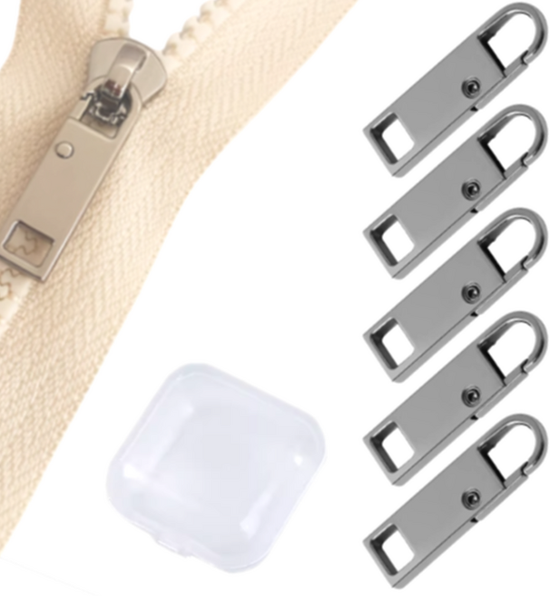 가재트 만능 지퍼고리 원터치 셀프수선 지퍼손잡이 5개입, 티타늄, 5개