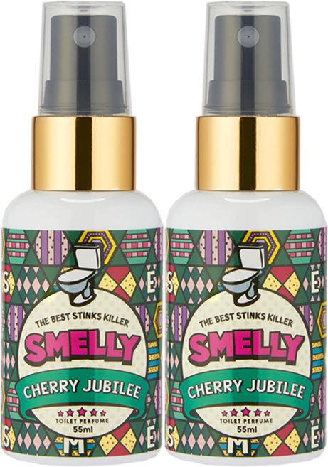 스멜리 토일렛 퍼퓸 체리 쥬빌레 화장실탈취제 본품, 55ml, 2개
