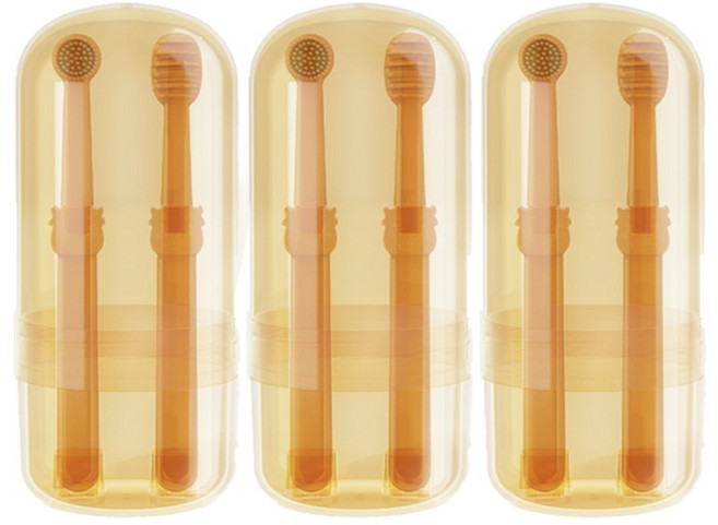 레인보우포켓 반려동물 실리콘 칫솔 혀클리너 세트, 3세트