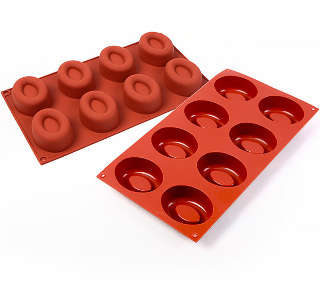 웰베이킹 오발 도넛 실리콘 몰드 8구, 1개