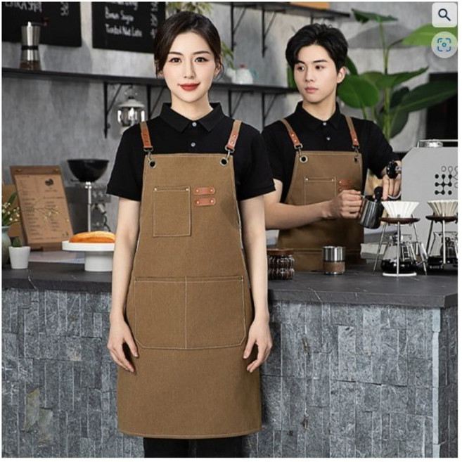 1+1 고퀄 앞치마 바리스타 데님 공방 주방 화방 미용실 캔버스 방수 목공, 2개, 그레이