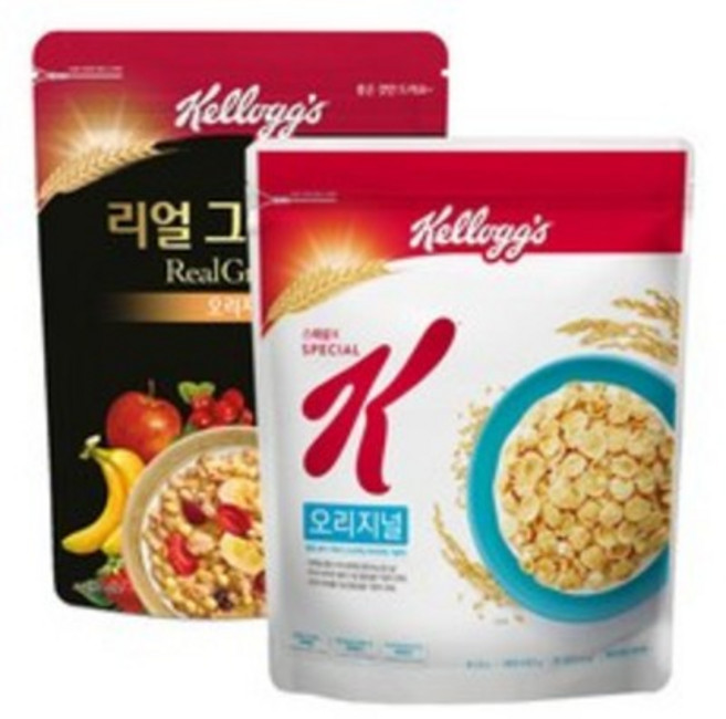 켈로그 스페셜K + 리얼그래놀래 / 스페셜K 오리지널 480g X 2개 /리얼 그래놀라 400g X 2개 중 택1, 880g, 1세트, 스페셜K 480g + 리얼그래놀라 400g