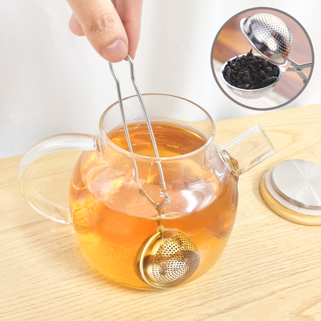 라구즈 친환경 손잡이 오픈식 티 인퓨저 스텐 차 거름망, 1개