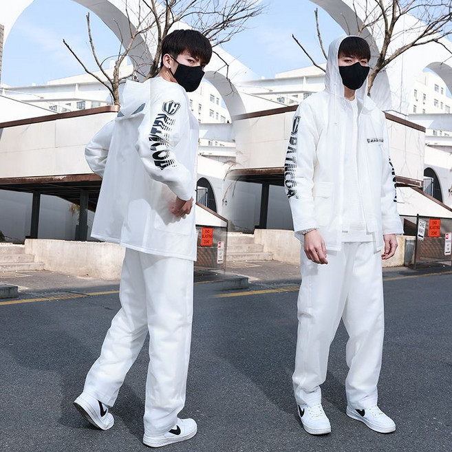 couyor 오토바이 우의 배달 등산 낚시 우비 상하의 셋트, 블랙, 1개