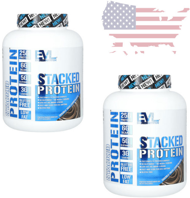 EVL 스택드 단백질 더블 리치 초콜릿 2268kg 2개세트 미국정품, 2개