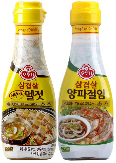 오뚜기 삼겹살 소스 X 4개 (택 1/멜젓/양파절임), 03. 멜젓 2개 + 양파절임 2개, 270g