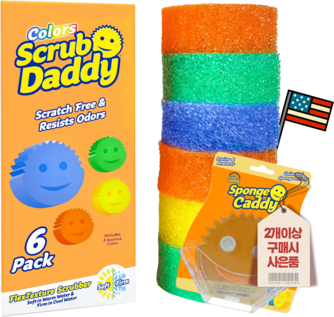 스크럽 대디 오리지널 4가지 색상 6개입, 1개