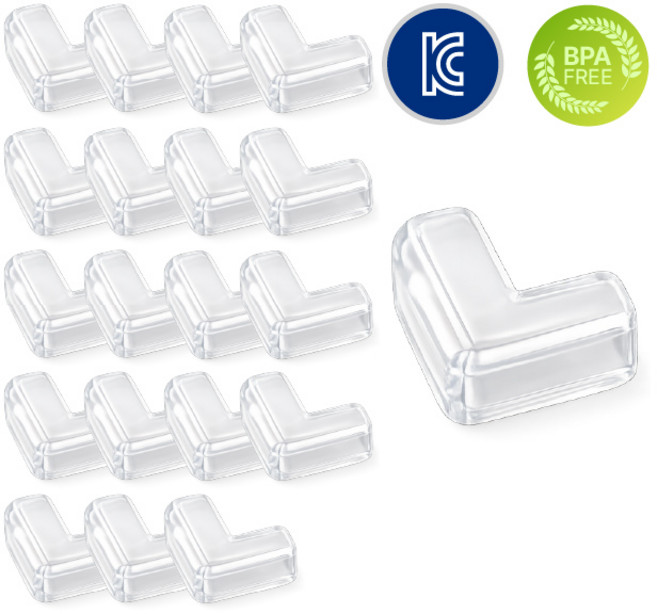 텐톤 BPA FREE 프리미엄 모서리보호대 어린이 안전기준 시험완료, 20개, 투명