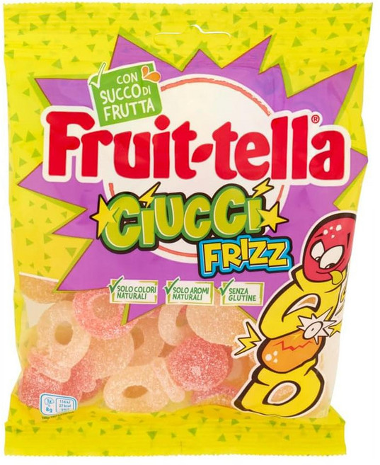 후루텔라 구미 캔디 Ciucci 프리즈 Fruittella Ciucci Frizz Gummy Candies Assorted Fruit Flav, 4개, 175g