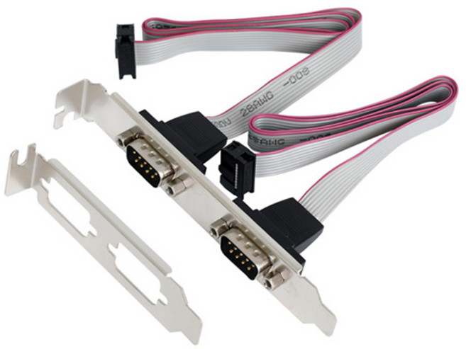 2P 시리얼포트 9핀 50CM 케이블 RS232C LP브라켓포함 DSUB 통신 산업용장비 컴퓨터 확장 연결선, 1개